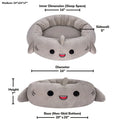 Squishmallows Plush Bolster Pet Bed, Gordon the Shark