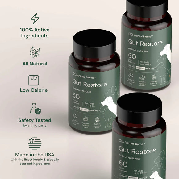 Doggy Biome Gut Restore Supplement FMT Capsules for Dogs