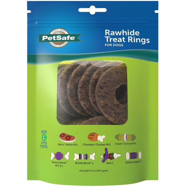 Petsafe Busy Buddy Natural Rawhide Rings Dog Treats Size C