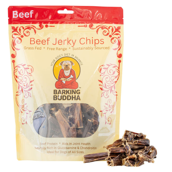 Barking Buddha Beef Jerky Chips Dog Chew, 12-oz
