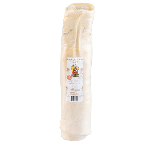 Barking Buddha Beef Cheek Original Rolls Dog Chew, Large