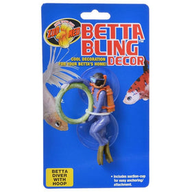 Zoo Med Betta Bling Diver Aquarium Ornament with Hoop