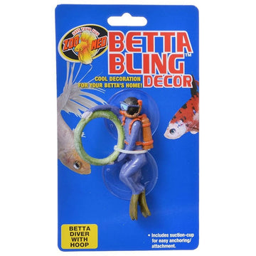 Zoo Med Betta Bling Diver Aquarium Ornament with Hoop