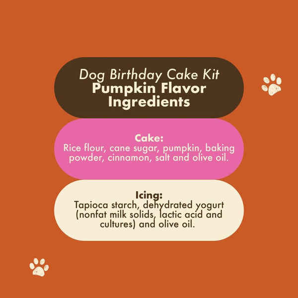 Puppy Cake Dog Birthday Cake Kit Pumpkin Flavor for Dogs, 9-oz