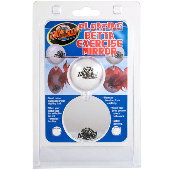 Zoo Med Floating Betta Exercise Mirror Aquarium Ornament, White