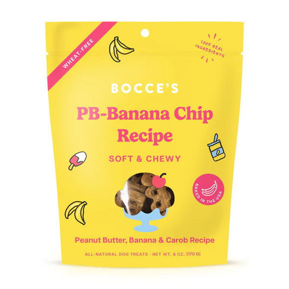 Bocce's Bakery Peanut Butter Banana Chip Soft & Chewy Treats For Dogs (6 oz)
