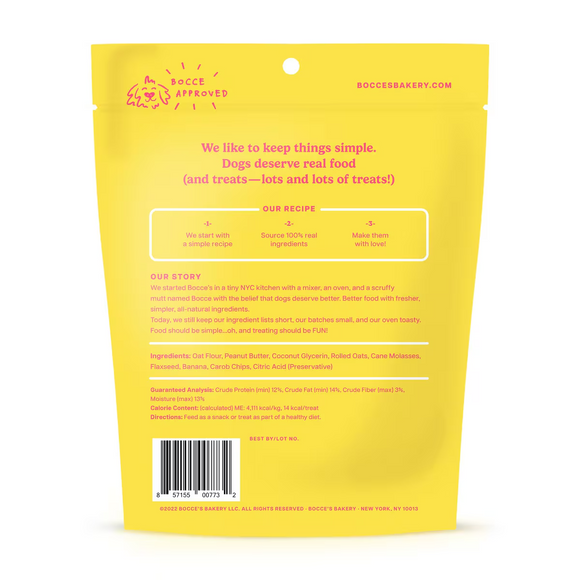 Bocce's Bakery Peanut Butter Banana Chip Soft & Chewy Treats For Dogs (6 oz)