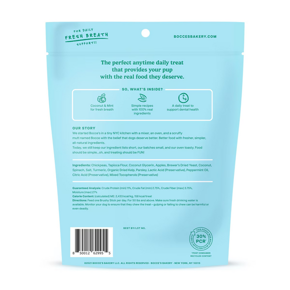 Bocce's Bakery Brushy Sticks Dental Bars for Large Dogs For Dogs 50+lbs (13 oz)