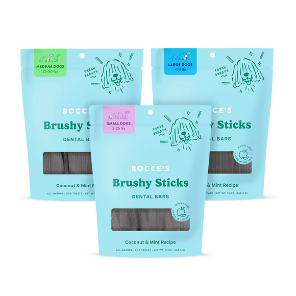 Bocce's Bakery Brushy Sticks Dental Bars for Large Dogs For Dogs 50+lbs (13 oz)