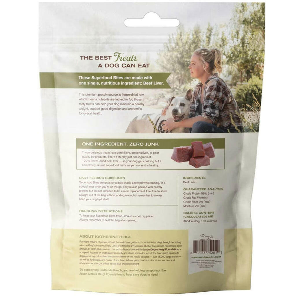 Badlands Ranch Superfood Bites Air Dried Premium Beef Liver Treats for Dogs - 0