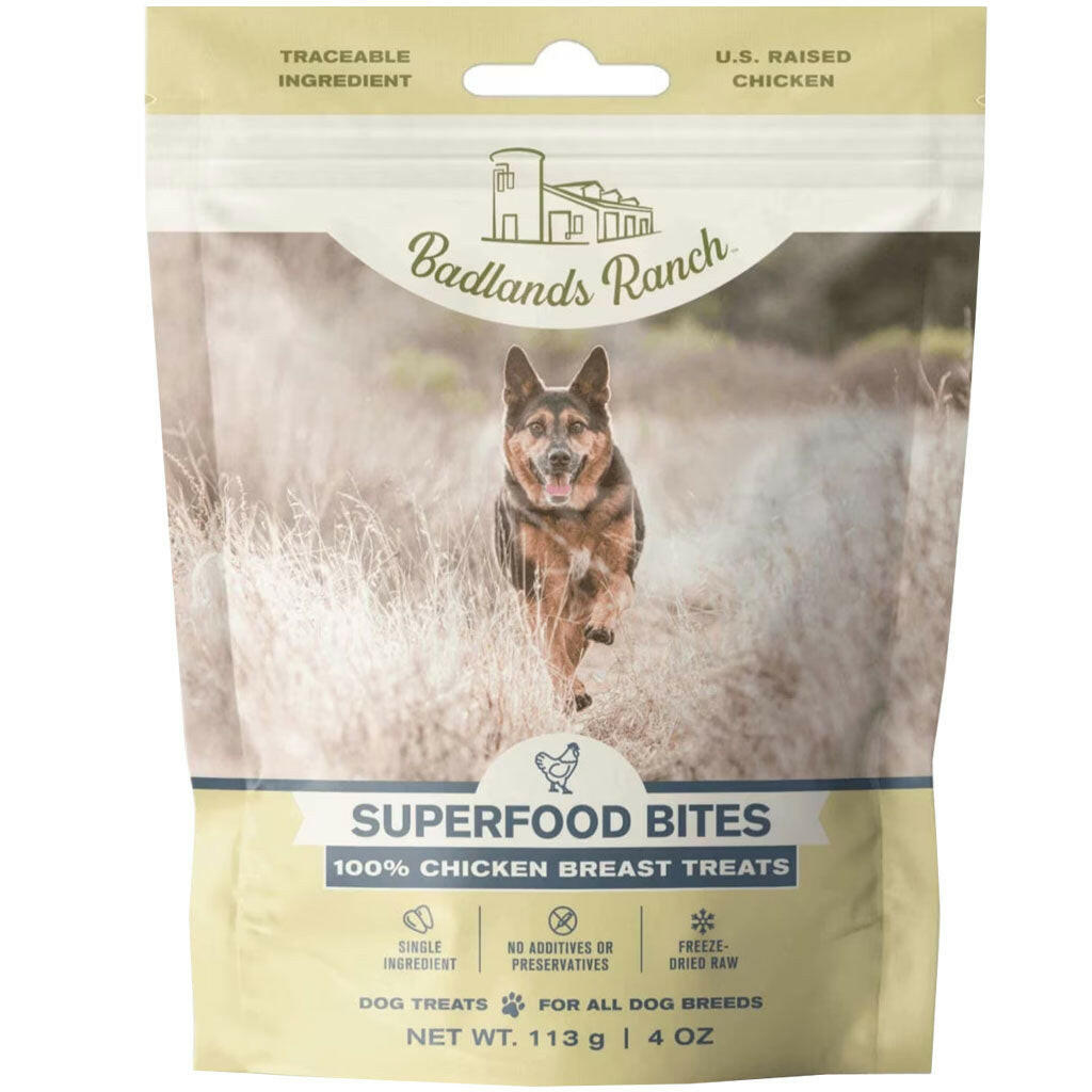 Badlands Ranch Superfood Bites Air Dried Premium Treats for Dogs, Variety Flavor (Beef Liver, Chicken Breast & Wild Salmon, 4-oz, 3-Pack