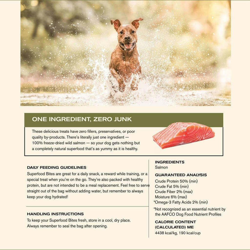 Badlands Ranch Superfood Bites Air Dried Premium Wild Salmon Treats for Dogs