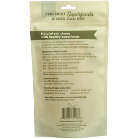 Back Label of Badlands Ranch Superchew Superfood Formula Medium Dog Chews