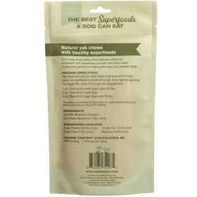 Back Label of Badlands Ranch Superchew Superfood Formula Small Dog Chews