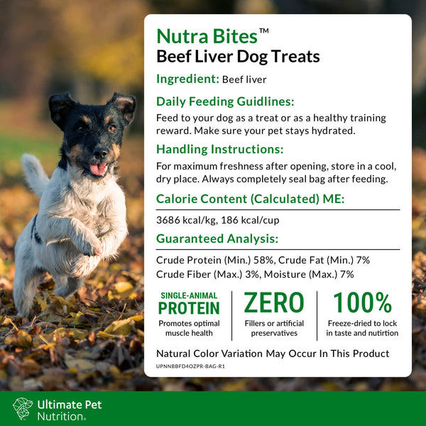 Ultimate Pet Nutrition Nutra Bites Freeze Dried Beef Liver Treats (4 oz)
