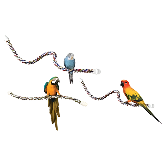 JW Pet Multi-Color Flexible Comfy Rope Bird Cage Perch - All Sizes
