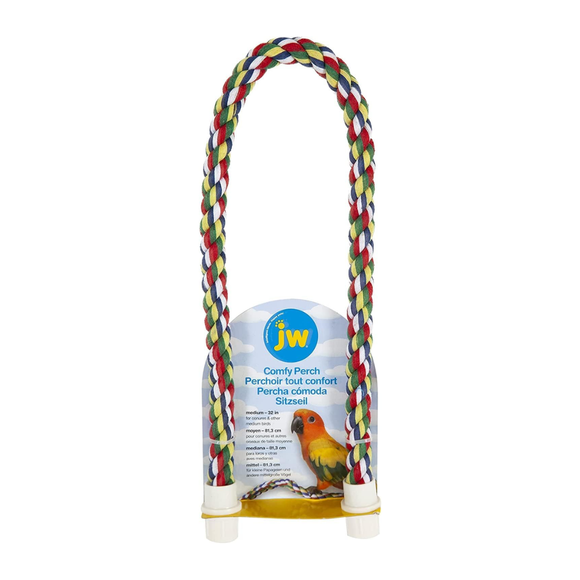 JW Pet Multi-Color Flexible Comfy Rope Bird Cage Perch - Medium