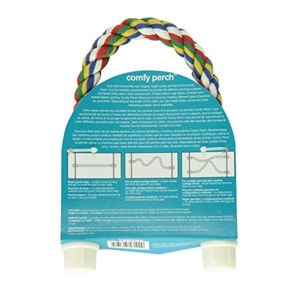 JW Pet Multi-Color Flexible Comfy Rope Bird Cage Perch