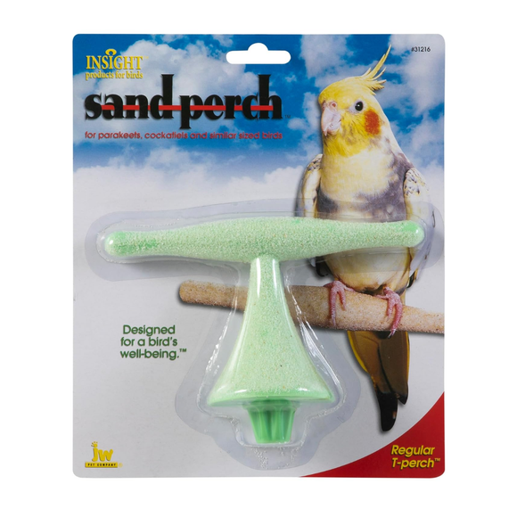 JW Sand Bird T-Perch Natural Sand Grooming Perch - Regular