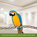 Parrot sittting JW Pet Multi-Color Flexible Comfy Rope Bird Cage Perch