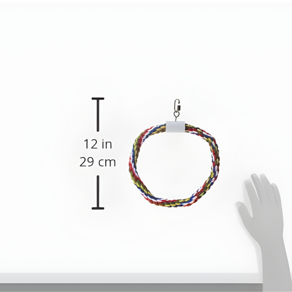 JW Pet Swing N' Perch Cotton Rope Bird Swing Toy for Birds - Size