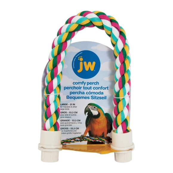 JW Pet Multi-Color Flexible Comfy Rope Bird Cage Perch - large