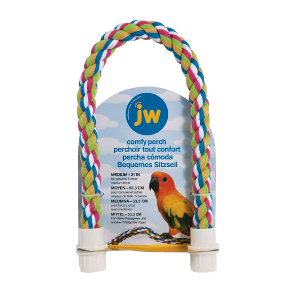JW Pet Multi-Color Flexible Comfy Rope Bird Cage Perch - Medium