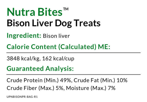 Ultimate Pet Nutrition Nutra Bites Freeze Dried Bison Liver Treats