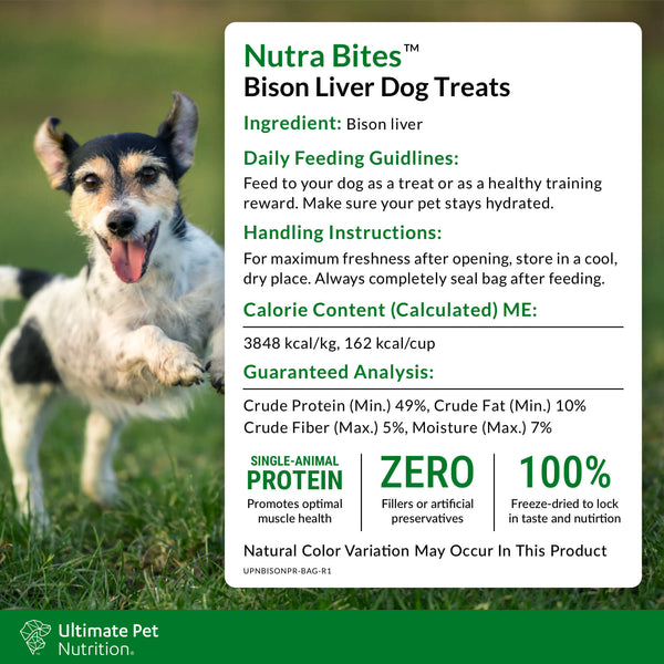 Ultimate Pet Nutrition Nutra Bites Freeze Dried Bison Liver Treats