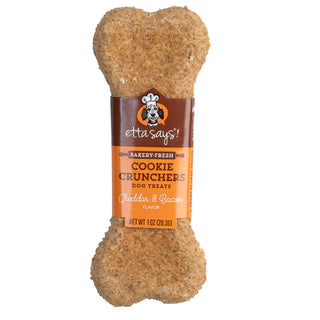 Etta Says! Cookie Cruncher Dog Treat Cheddar & Bacon, 5"