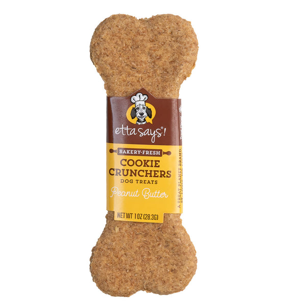 Etta Says! Cookie Cruncher Dog Treat Peanut Butter, 5"