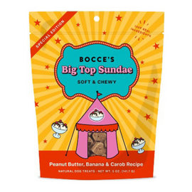 Bocce's Bakery Big Top Sundae Peanut Butter, Banana & Carob Soft & Chewy Dog Treats (6 oz)