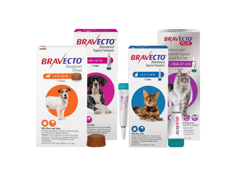 Bravecto (fluralaner) Chews & Topical Solution for Cats & Dogs