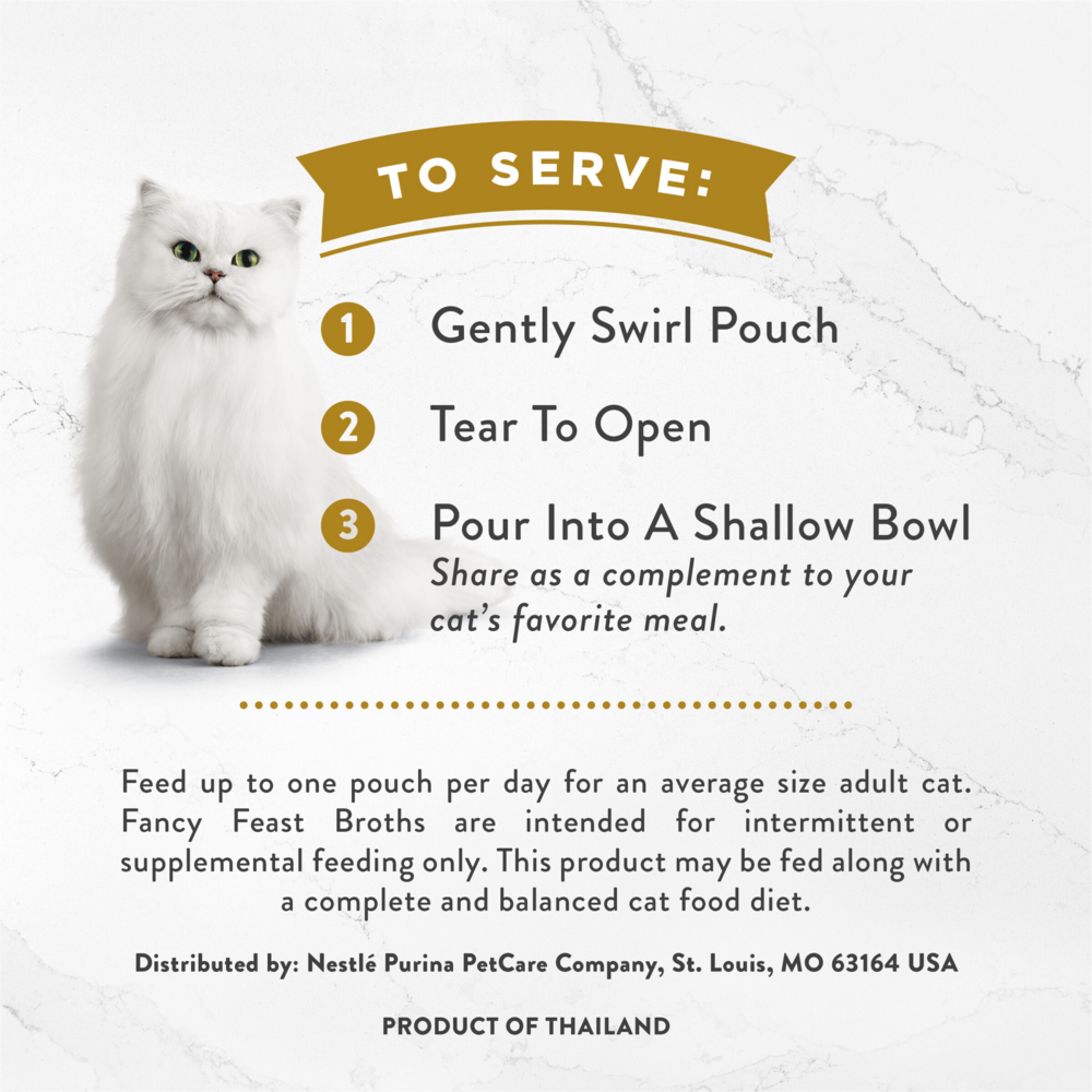 Fancy Feast Creamy Broths With Wild Salmon & Whitefish Supplemental Cat Food Pouches