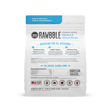 Bixbi Rawbble Freeze Dried Grain Free Chicken Salmon Recipe for Dogs