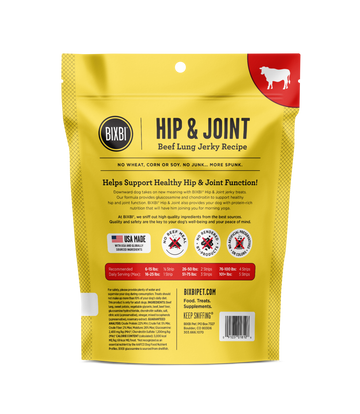 Bixbi Hip and Joint Beef Lung Jerky Dog Treats