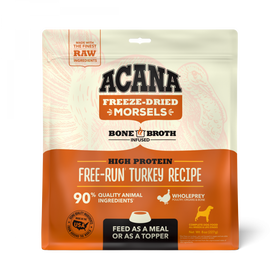 ACANA Freeze Dried Dog Food & Topper, Grain Free, High Protein,  Fresh & Raw Animal Ingredients, Free-Run Turkey Recipe, Morsels