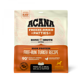 ACANA Freeze Dried Dog Food & Topper, Grain Free, High Protein,  Fresh & Raw Animal Ingredients, Free-Run Turkey Recipe, Patties
