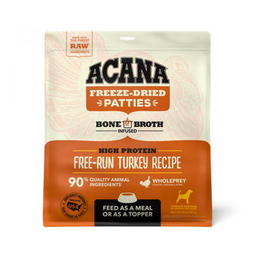 ACANA Freeze Dried Dog Food & Topper, Grain Free, High Protein,  Fresh & Raw Animal Ingredients, Free-Run Turkey Recipe, Patties
