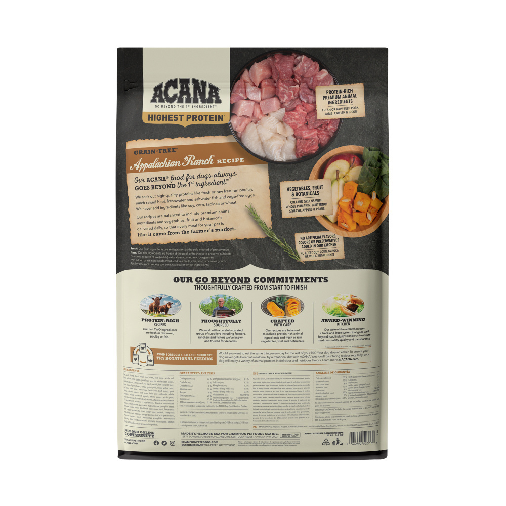 ACANA Highest Protein Appalachian Ranch Recipe Dry Dog Food