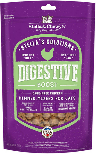 Stella & Chewy's Solutions Digestive Boost Cage Free Chicken Cat Food Dinner Mixers