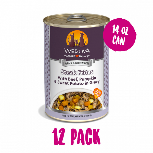 Weruva Steak Frites with Beef, Pumpkin & Sweet Potato in Gravy Canned Dog Food