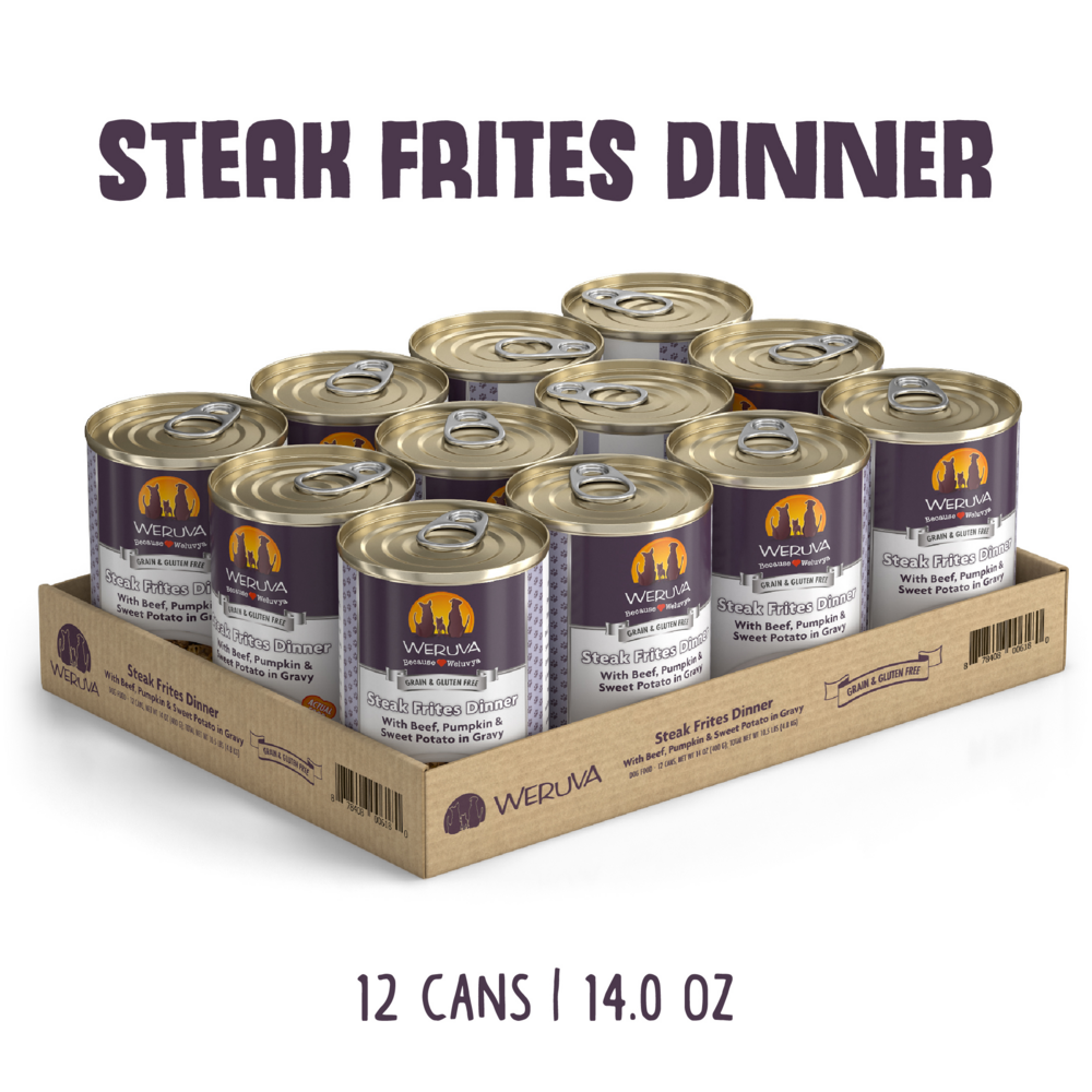 Weruva Steak Frites with Beef, Pumpkin & Sweet Potato in Gravy Canned Dog Food