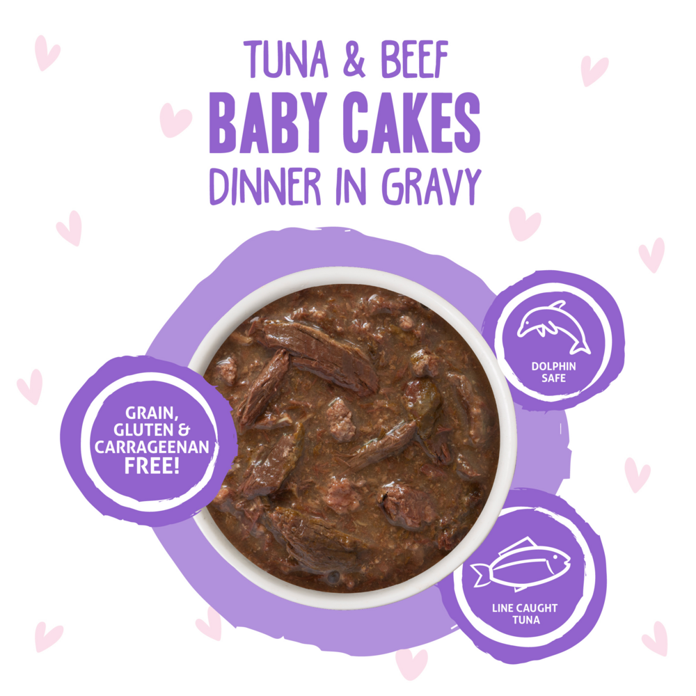 Weruva BFF Tuna & Beef Baby Cakes Recipe Pouches Wet Cat Food