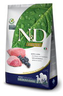 Farmina Prime N&D Natural & Delicious Grain Free Medium Adult Lamb & Blueberry Dry Dog Food