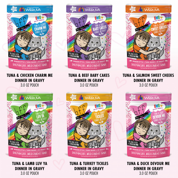 Weruva Grain Free BFF OMG Rainbow A Go Go Cat Variety Pouches Pack