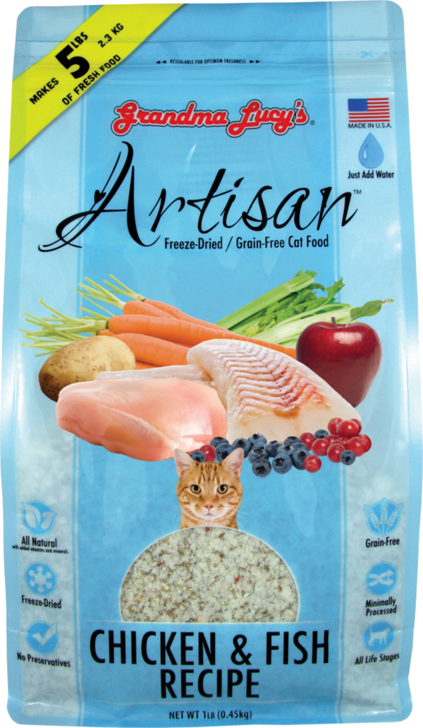 Grandma Lucy's Artisan Grain-Free  Chicken and Fish Freeze-Dried Cat Food