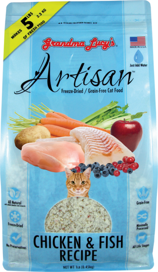 Grandma Lucy's Artisan Grain-Free  Chicken and Fish Freeze-Dried Cat Food