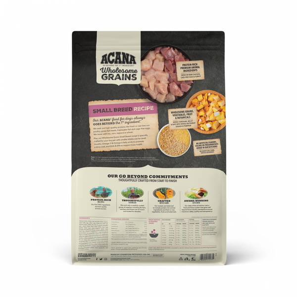 ACANA Wholesome Grains Small Breed Recipe, Real Chicken, Eggs & Turkey Dry Dog Food