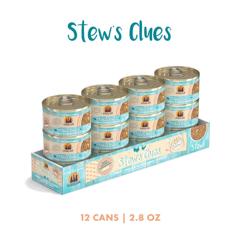 Weruva Classic Cat Stews! Stew's Clues with Turkey Chicken & Salmon in Gravy Canned Cat Food